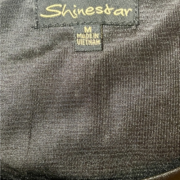 Shinestar Black Faux Leather Bodysuit Size M NWOT Edgy Chic - Picture 4 of 8